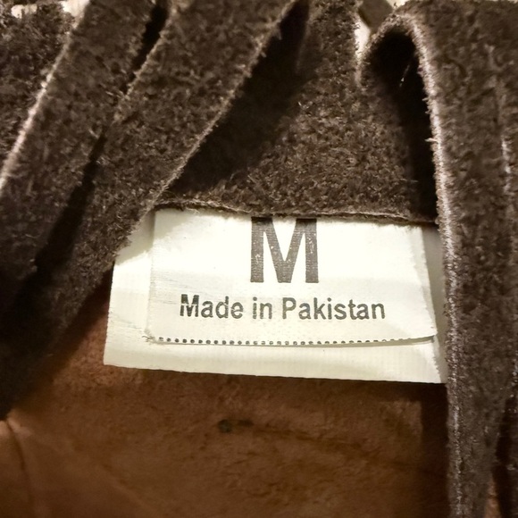 Equi-Grip Horse split suede leather fringed show chaps brown Size M - Picture 6 of 8